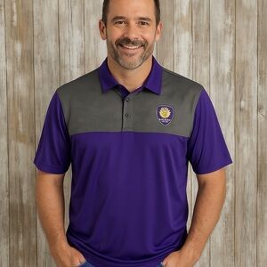 Orlando City SC MLS Polo Shirt Purple Gray Athletic Soccer Men’s Small